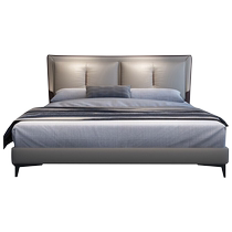 Tao Yi modern simple leather bed master bedroom Italian minimalist double leather bed light luxury small apartment designer wedding bed