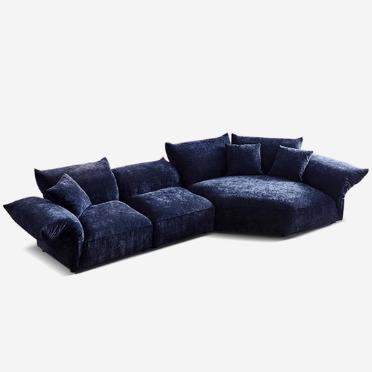 Sofá de pétalos Yunxin, sofá de tela de chenilla con lema minimalista italiano, sofá de alta gama con asiento de concubina imperial curvo de forma especial