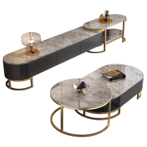 Naiqiu light luxury slate coffee table TV cabinet combination household small apartment living room modern simple retractable floor cabinet