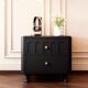 Yangman French Retro Style Bedside Table, Solid Wood Bedside Cabinet, Simple Italian Light Luxury Art Bedroom Home Bedside Cabinet