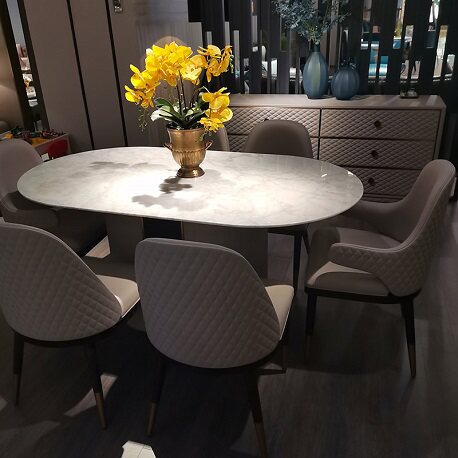 Madilli light lavish marble dining table and chairs Combined rectangular modern minimalist Home Small family Nordic modern minimalist