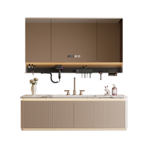 Bologna cream style Corian integrated basin bathroom cabinet combination hand washbasin pool bathroom sink