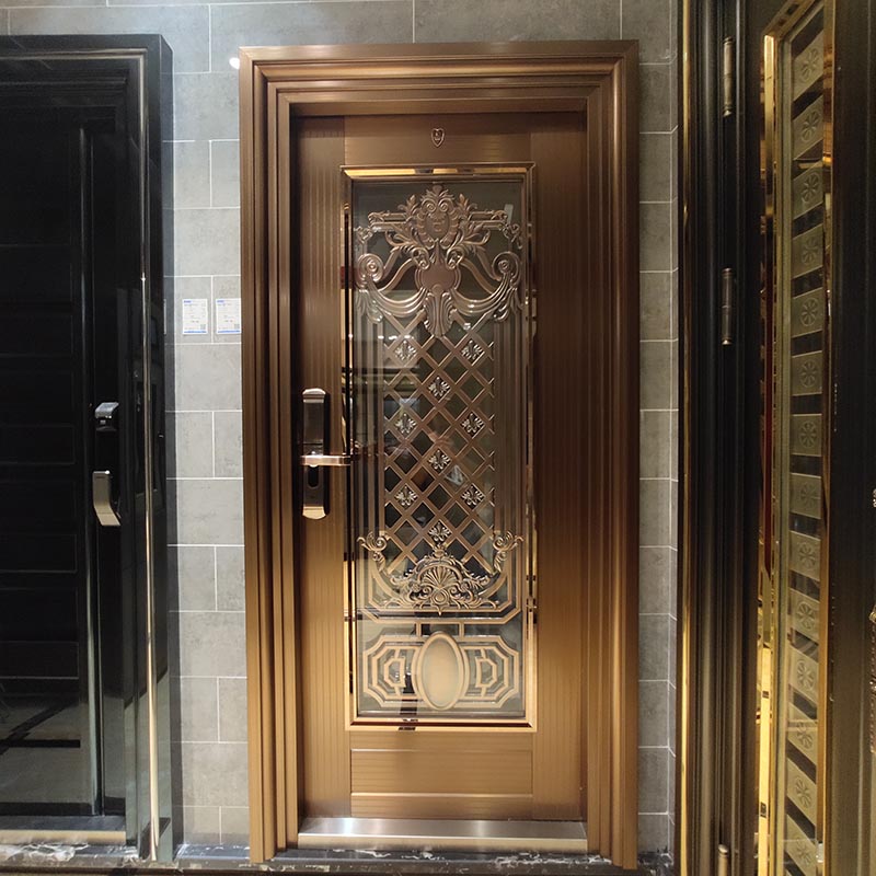 New Hauxuan Noble Entrance Doors Honest Gold Door Stainless Steel Door Fashion Reinforcement Thickened Theft#HX-1652