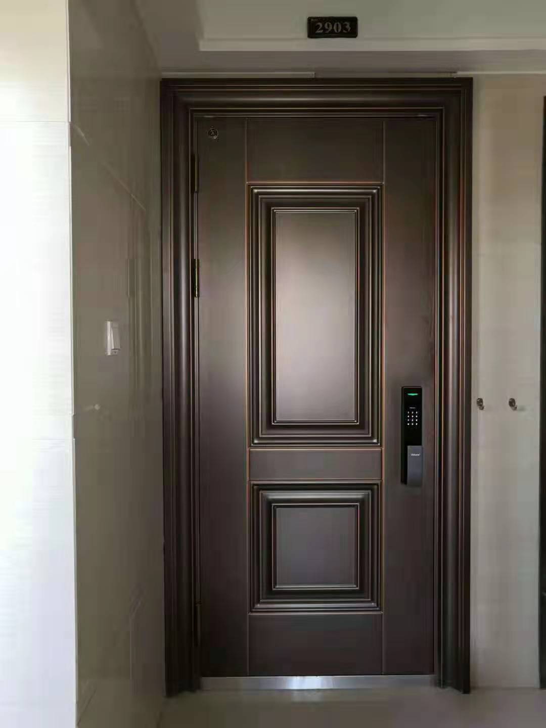 Extravagant armored door high-end custom anti-theft fireproof anti-prying anti-sawing key lock cast aluminium process safety door