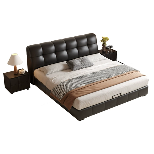 十虎 Своем двойная кровать с двумя кроватями черная крема Стиль Ветр.