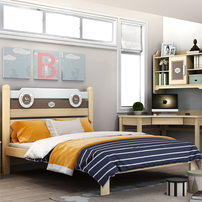 ABC Teen Children's Furniture Innate Solid Wood Bed Linen Double Bed Desk Two Door Wardrobe Three Door Wardrobe Single Bed