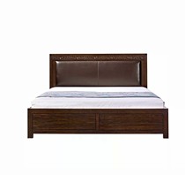 Xingye furniture sandalwood bed original design with Song style aesthetics hand-wiped wood wax oil healthy and environmentally friendly