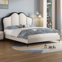 Naiqiu French Cream Style Bed Master Bedroom Modern Simple 2024 New Internet Celebrity Butterfly Bed Small Apartment Leather Bed