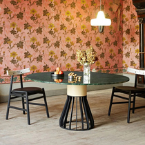 French La Chance Mewoma classic marble metal round dining table creative table simple Nordic