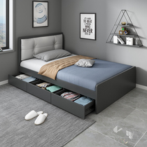 Fumenghua Nordic small apartment bedroom single bed modern panel storage bed home 1 2 meter childrens storage bed