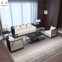 New Chinese Iron Art Sofa Office Cloth Art Sofa detachable washroom The guest room Reception talks for a trio