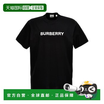 1 hour refundable burberry men's t-shirt 8084233black ss2025 pattern harriston