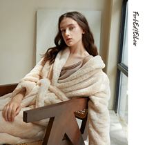 Forbeefellow Autumn Winter Snowflake Velvet Long Style Sleeping Robe Warmth Casual Plus Suede Thickened Morning Gown Womens Winter Home Clothing