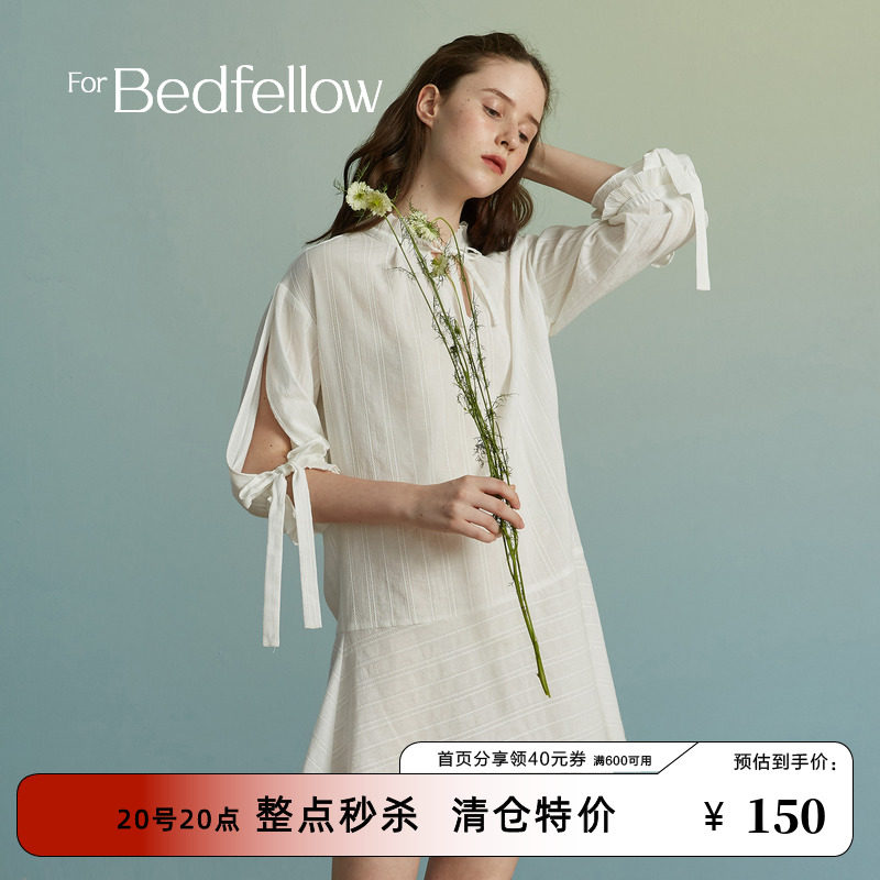 Forbedfellow white cotton pajamas women's spring and summer girls lace nightdress can be worn outside home clothes