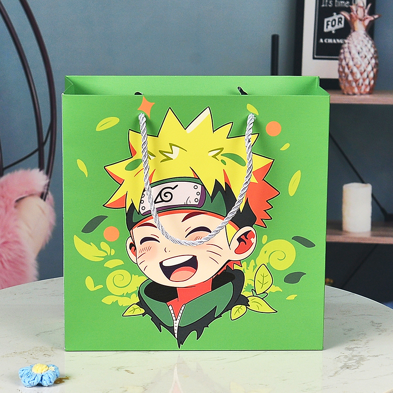 Naruto Gift Bag Cartoon Cute Large Capacity High-Value Birthday Gift Packaging Thickened Cardboard Tote Bag