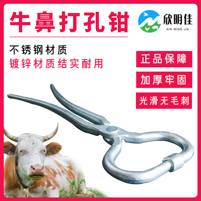 Bull Nose Punching Pliers Bull Nose Ring Perforated Pincers Bolsters Punches With Hole Instrumental Bull Nose Cramp Cattle Instruments Hold Bull bullfitter