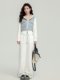 Casual Sports Suit for Women, Spring and Autumn, Fashionable, High-End, Stylish, Age-Reducing, Chanel-Style Sweatshirt and Wide-Leg Pants Two-Piece Set