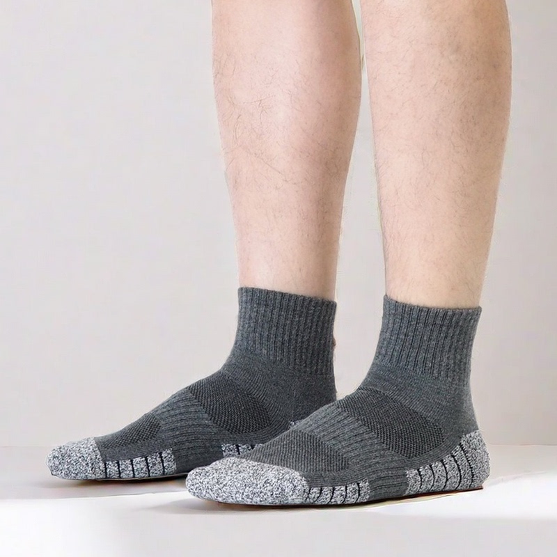Summer Large Size Outdoor Sports Socks Men's Socks Towel Bottom Socks Men's Short Socks Deodorant Sweat-Absorbent Sports Short Socks Running