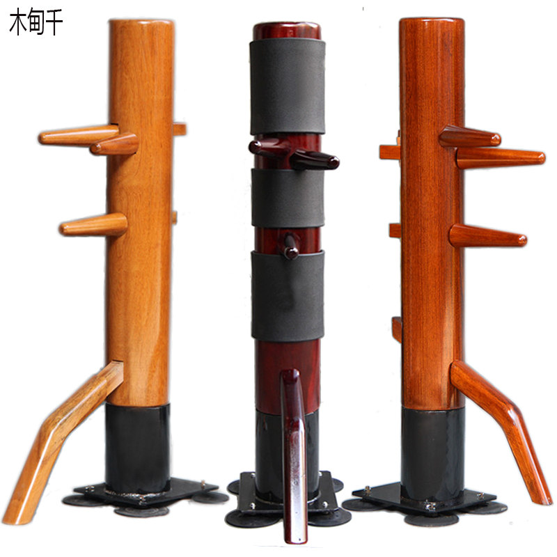 Mudian one thousand large suction cup wooden man pile solid wood thickened with four large suction cups to ground pile Wing Chun Living pile a ton of suction