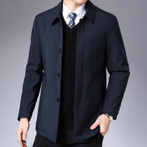 Middle-aged mens winter cotton coat thickened quilted jacket Middle-aged mens cotton suit dads fashion casual jacket