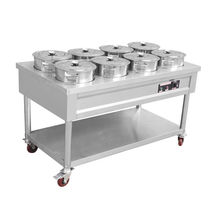 Stainless steel electric heating commercial insulated porridge cart soup bucket cart insulated table selling rice table porridge table porridge pot warm soup stove porridge)