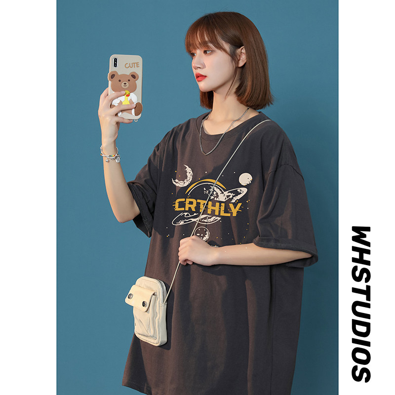 2022 Summer new large size short sleeve t-shirt woman 200 catty loose display slim fat mm student half sleeve blouse surge