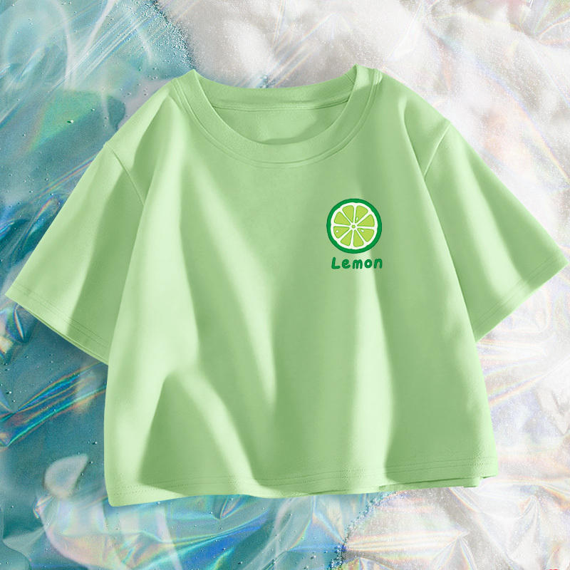 Green Short Top for Women, Summer 2026 New Style, Short-Sleeved T-Shirt, Women's Summer Design, Niche Summer Clothing