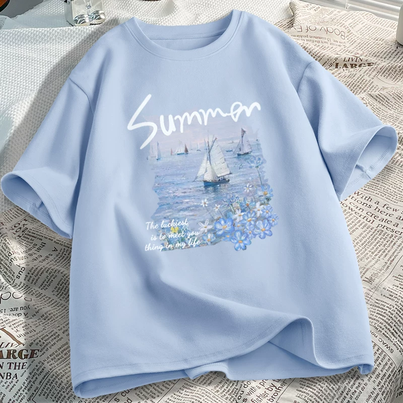 Коротко рукавная футболка, женская летняя одежда 2026 новый Dopamine wear футболка женская летняя топ дизайн нишевая одежда
