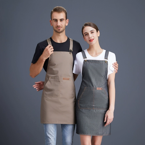 Фартук для работы, водонепроницаемый кофейный чай с молоком, цветочный магазин для маникюра, делается под заказ, с печатью вашего логотипа