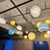 Online Red Planet Light Moon Chandelier Stars Empty Planet Mall Kindergarten Playground Restaurant Bar Terrace Art Round Globe