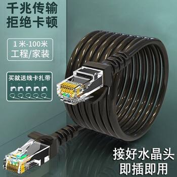 Category 6 Gigabit Ethernet Cable for Home High-Speed Computer Broadband, Finished Product for Monitoring, Indoor and Outdoor Router, Set-Top Box Network Cable