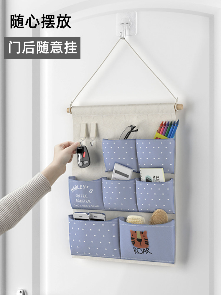 Behind the door storage hanging bag Hanging wall creative cute dormitory student bedroom storage artifact Small bag on the wall Bag