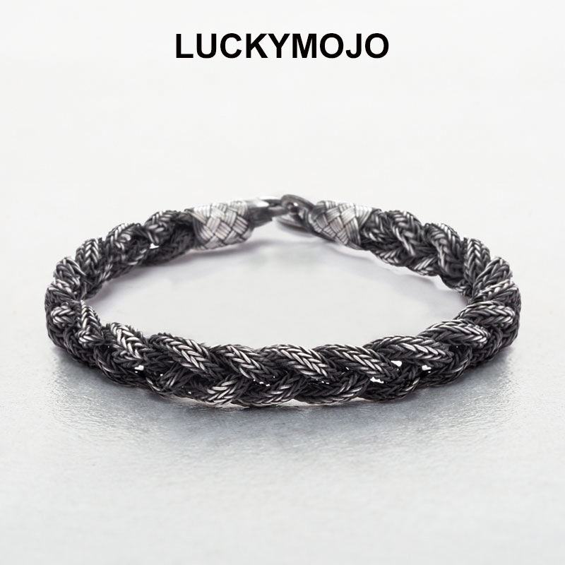 Turkish Braided Bracelet for Men, Pure Silver Bracelet, High-End Couple Style, Bold Vintage Jewelry, Gift for Boyfriend Turkish Braided Bracelet for Men, Pure Silver Bracelet, High-End Couple Style, Bold Vintage Jewelry, Gift for Boyfriend