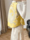 Lingze X Double-Sided Wear 2026 Early Spring New Style New Chinese Style National Style Song Brocade Silk Jacquard Yellow Vest for Women