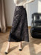 New Chinese-Style High-End Chenille Sequin Black Skirt for Women, Autumn and Winter, Hip-Hugging, Thickened A-Line Long Skirt