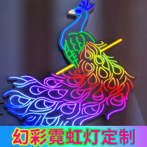 Colorful neon luminous words custom symphony melaleuca mirror tunnel led bar net red decoration ins letter shape