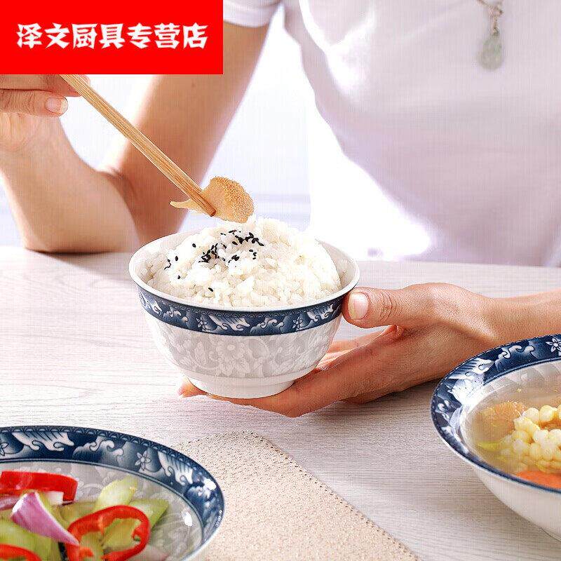 40 pieces of green flower porcelain cutlery dishes Dish Suit Home Chinese Ceramic Bowl tray Dish Composition Suit 10 people for green-Taobao