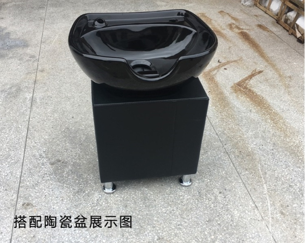 Thickened shampoo groove shampoo bed single moving head treatment basin ceramic basin treatment shop simple shampoo salon sitting