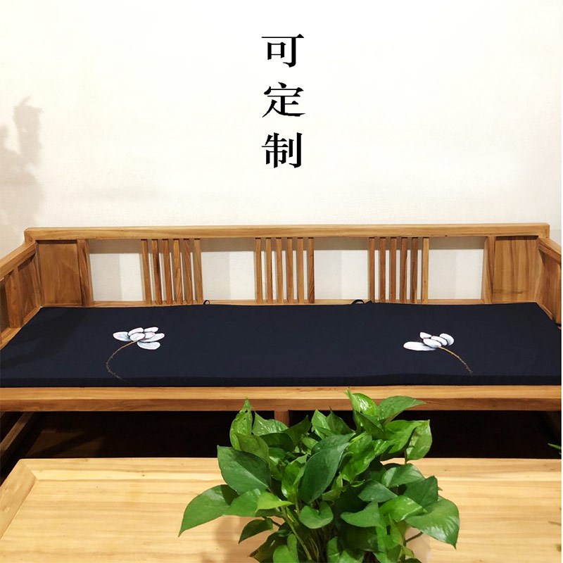 Set of Chinese-style painted five-piece sofa Zen Arhat customized handmade cotton and linen 123 Chinese-style mattress combination three-piece cushion cover new