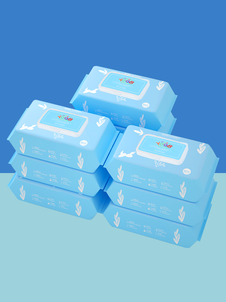 Baby hand-mouth wet towels for adults Home big packaging with cover baby Children wet paper towels 80 sheet packs