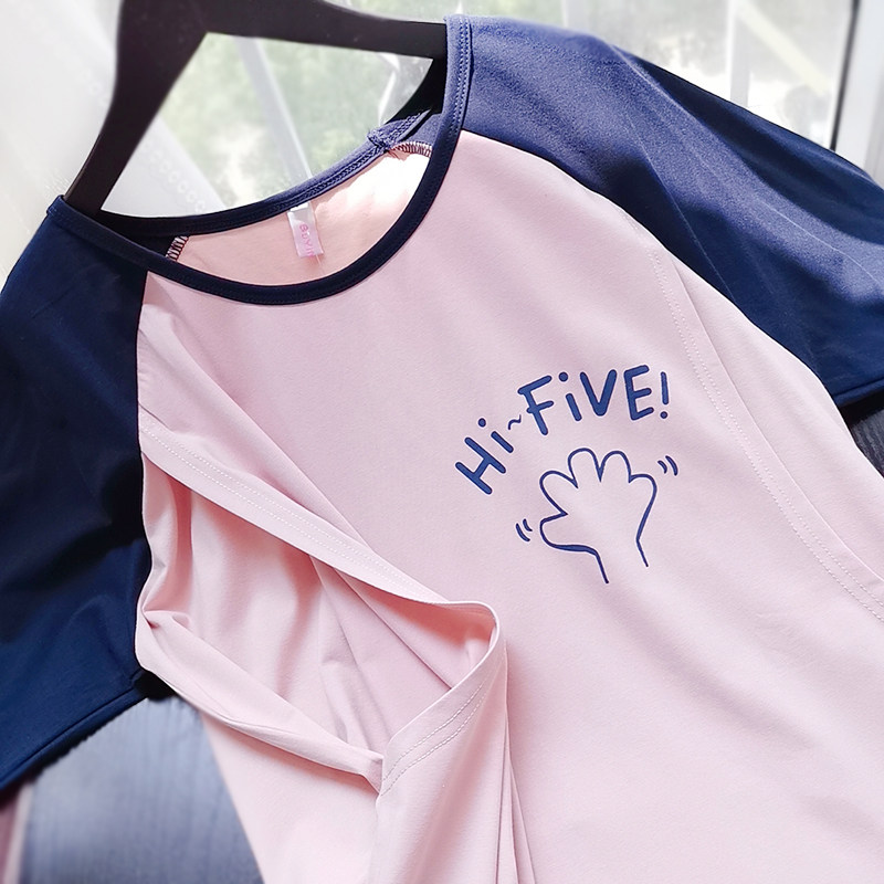 Autumn long-sleeved nursing dress Knee-length version of maternity and nursing dual-use maternity base skirt Nursing night dress Breast milk T-shirt