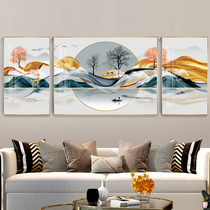 Living room decoration painting sofa background wall triple painting modern simple environmental protection Crystal porcelain painting wall painting wall painting murals light luxury hanging painting