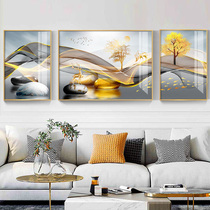 Modern minimalist light luxury living room sofa background wall decoration painting stone to run hanging painting Atmospheric deer Nordic triple painting