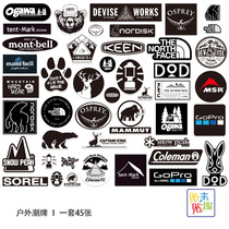 45 European and American outdoor sports trendy equipment stickers personalized luggage suitcases skateboards and motorcycle decorative stickers