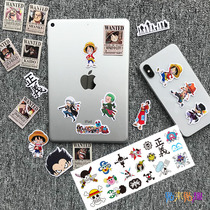 45 pieces Japanese anime Luffy mobile phone tablet stickers cute notebook handbook water cup small stickers waterproof