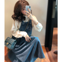 GA autumn suit dress 2021 new age-reducing strap dress female spring and autumn dress female spring and autumn two-piece set foreign style