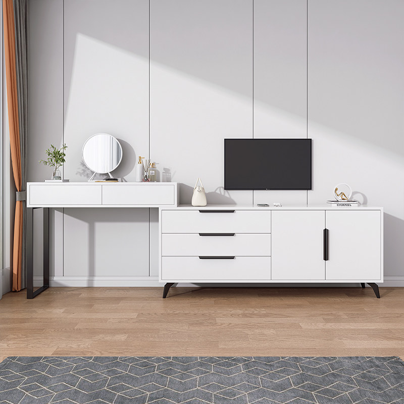 Nordic TV cabinet dressing table integrated modern minimalist small apartment living room household net red dressing table TV cabinet