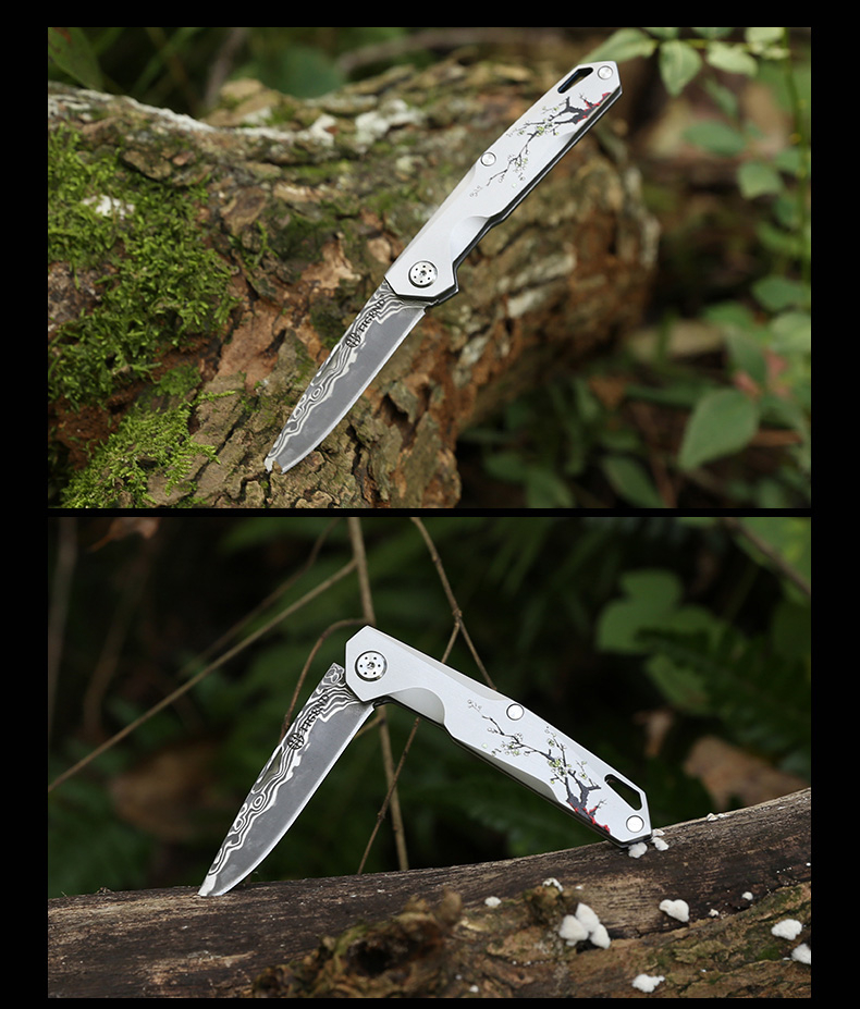 Độ cứng cao Damascus gấp dao dao ngoài trời công cụ tự vệ quân sự dao hoang dã dao sống - Công cụ Knift / công cụ đa mục đích kìm mỏ nhọn đa năng