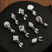 S925 silver necklace buckle melon seed buckle head men and women silver buckle accessories buckle Jade jade crystal clip pendant buckle