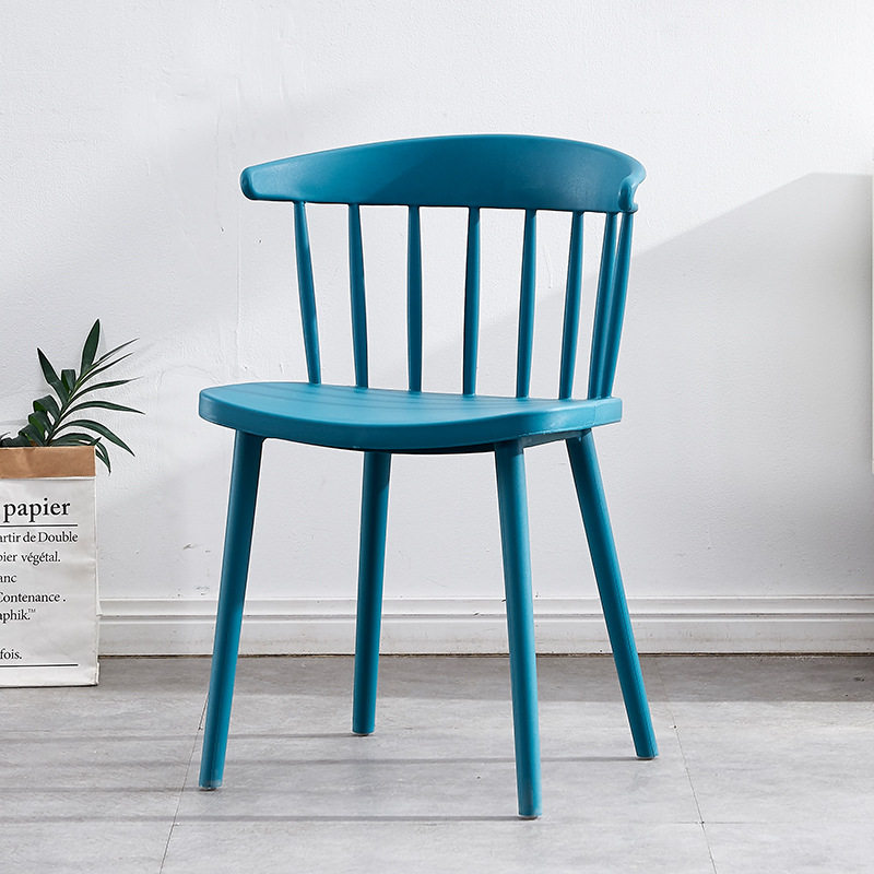 Nordic economy dining chair multi-color Windsor chair simple plastic chair leisure office reception negotiation meeting table and chair PP